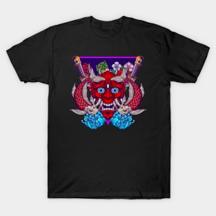 Oni Skull and Koi Fish 1.4 T-Shirt